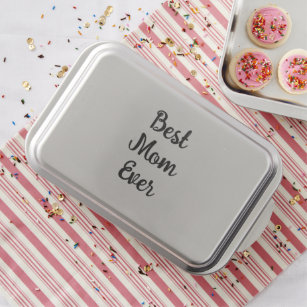 Calligraphy Template Modern Elegant Best Mom Ever Cake Pan