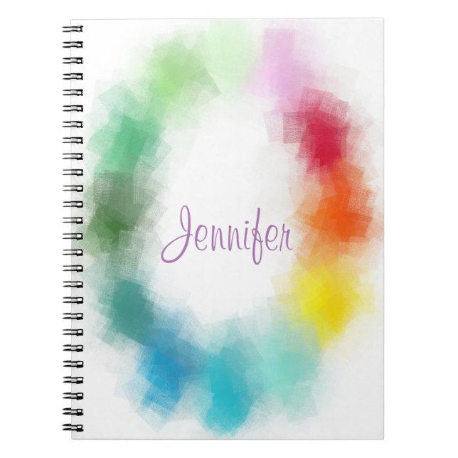 Calligraphy Template Modern Elegant Colorful Notebook (Front)
