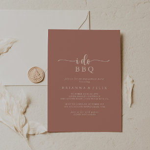 Calligraphy Terracotta I Do BBQ Engagement Party  Invitation