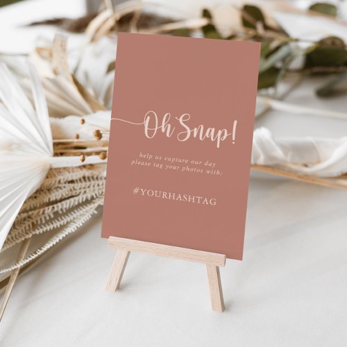 Calligraphy Terracotta Wedding Oh Snap Sign