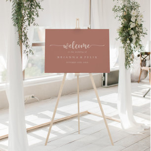 Calligraphy Terracotta Wedding Welcome Sign