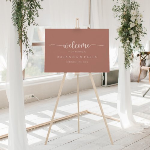 Calligraphy Terracotta Wedding Welcome Sign