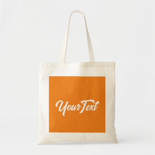 Calligraphy Text Orange Color Template Budget Tote Bag