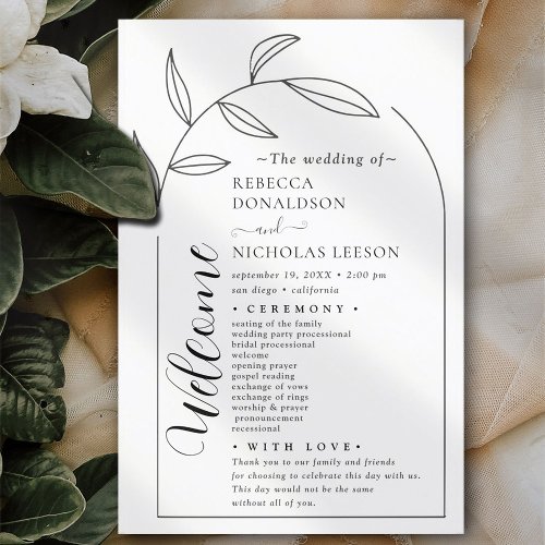 Calligraphy Text Script Wedding Program