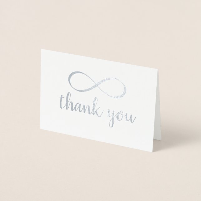 Calligraphy Thank You Infinity Symbol Foil Card (Front)