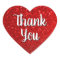 Calligraphy Thank You Red Glitter Bokeh