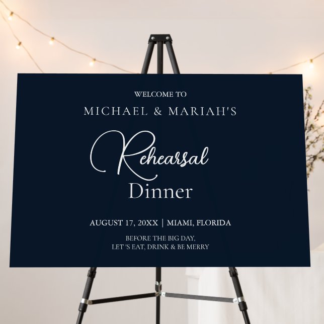 Calligraphy The Night Before Rehearsal Dinner  Foam Board (In Situ (Stand))