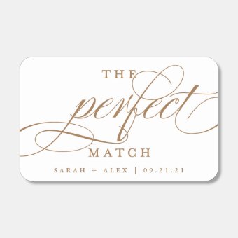 Calligraphy The Perfect Match Script Wedding Favor | Zazzle