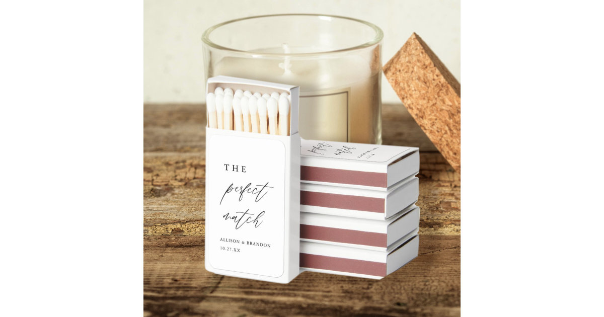 Calligraphy The Perfect Match Wedding Matches Zazzle
