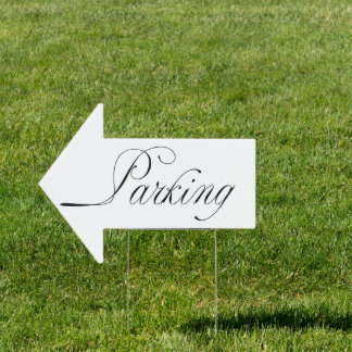Calligraphy This Way to Wedding Direction Arrow Sign