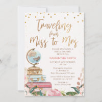 Calligraphy Traveling Miss to Mrs Bridal Shower