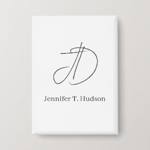 Calligraphy trendy classical monogram  button