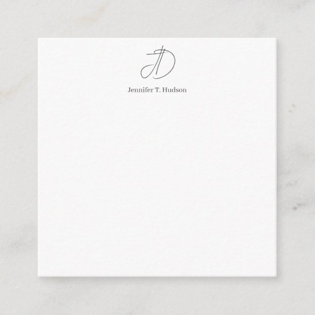 Calligraphy trendy classical monogram  enclosure card (Front)