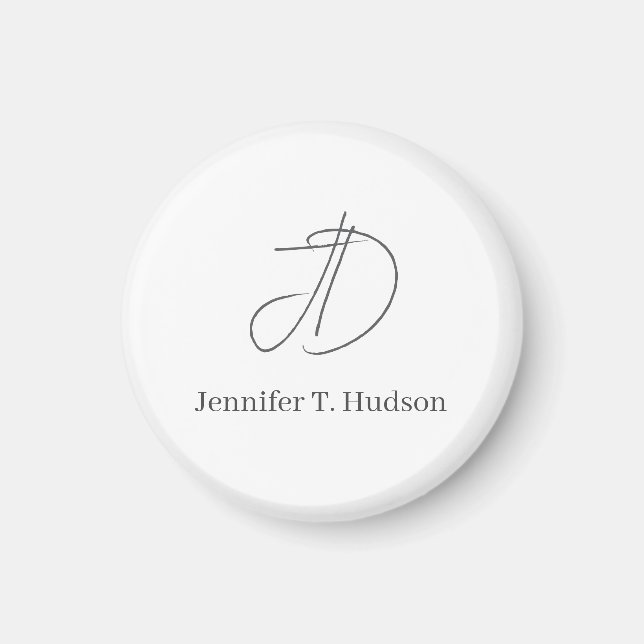 Calligraphy trendy classical monogram  magnet (Front)