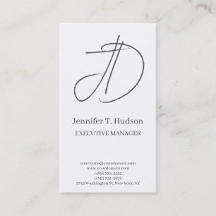 Calligraphy trendy classical monogram profile card