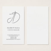 Calligraphy trendy classical monogram profile card (Front & Back)