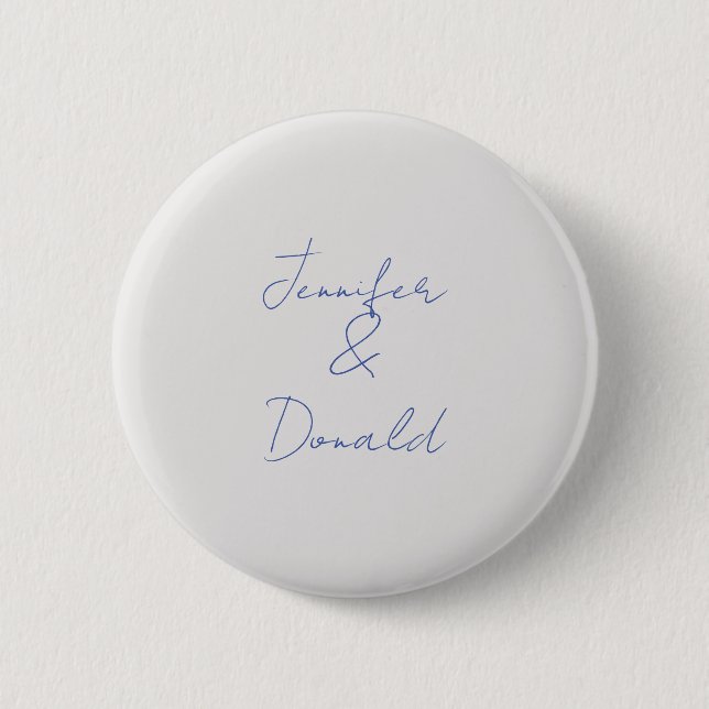 Calligraphy trendy classical plain personal names button (Front)