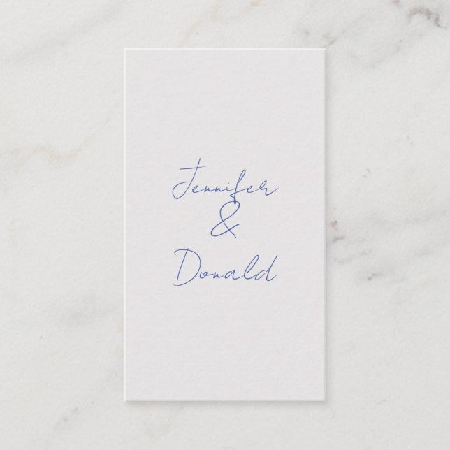 Calligraphy trendy classical plain personal names enclosure card (Front)