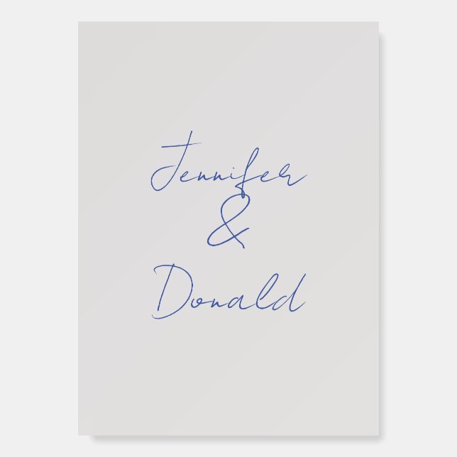 Calligraphy trendy classical plain personal names foam board (Front)