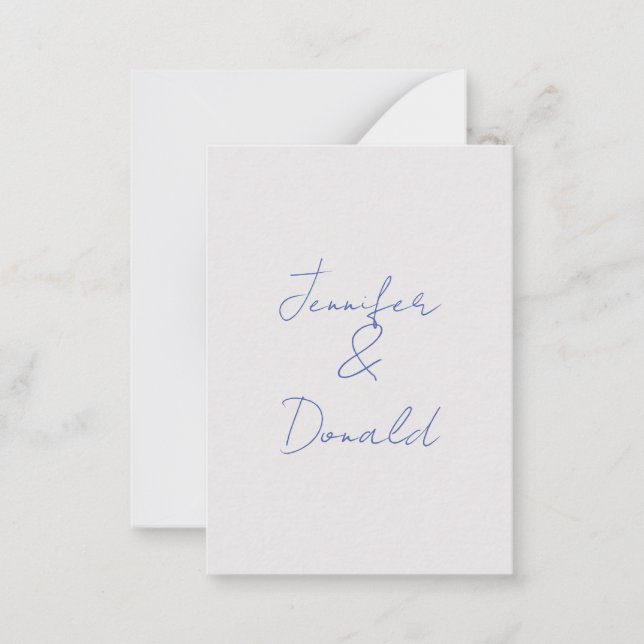 Calligraphy trendy classical plain personal names note card (Front)