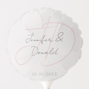 Calligraphy trendy classical script monogram balloon