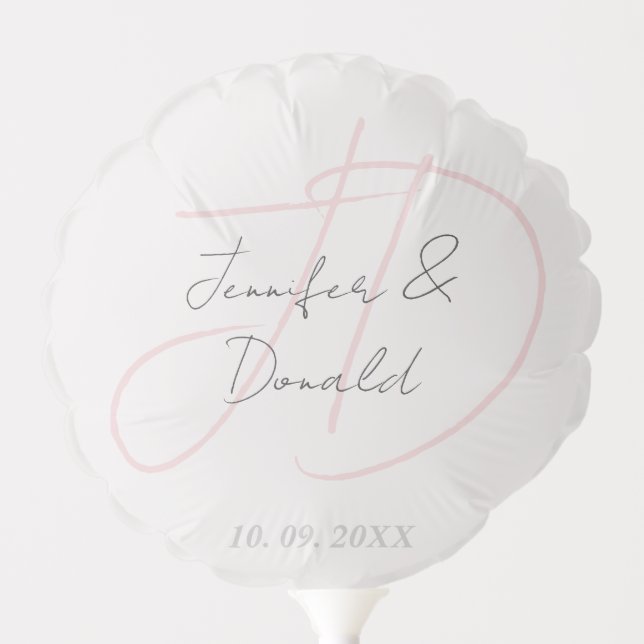 Calligraphy trendy classical script monogram balloon (Front)