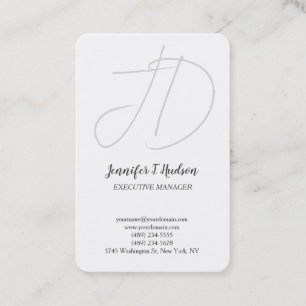 Calligraphy trendy classical script monogram business card