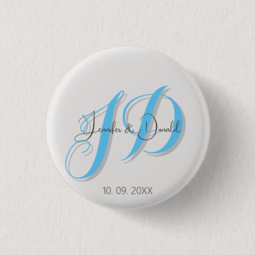 Calligraphy trendy classical script monogram button