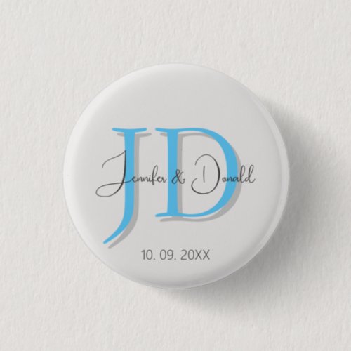 Calligraphy trendy classical script monogram button