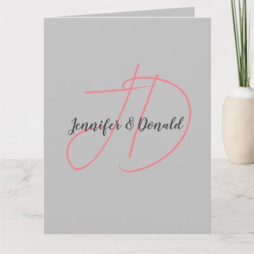 Calligraphy trendy classical script monogram card