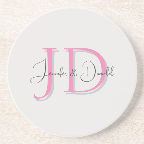 Calligraphy trendy classical script monogram coaster