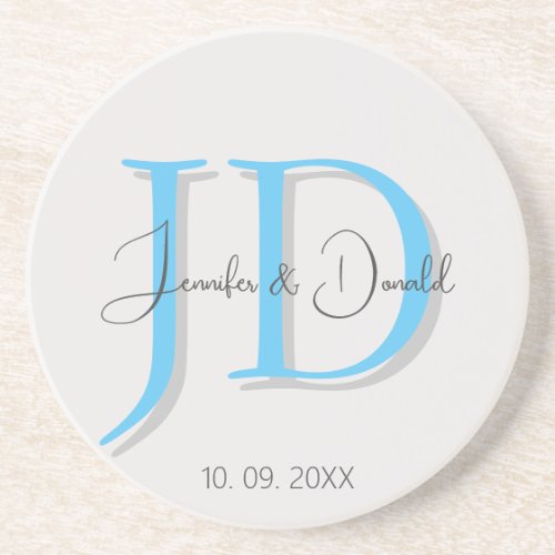 Calligraphy trendy classical script monogram coaster