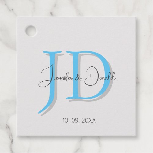 Calligraphy trendy classical script monogram favor tags