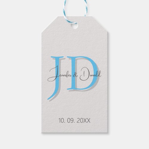 Calligraphy trendy classical script monogram gift tags