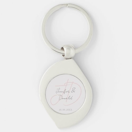 Calligraphy trendy classical script monogram keychain