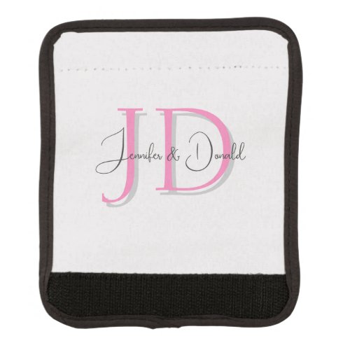 Calligraphy trendy classical script monogram luggage handle wrap