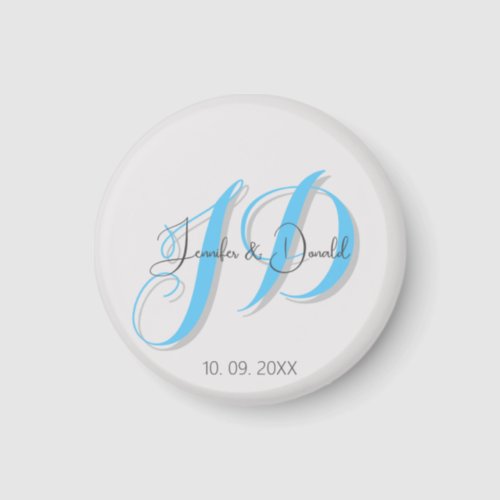 Calligraphy trendy classical script monogram magnet