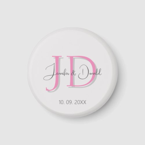 Calligraphy trendy classical script monogram magnet