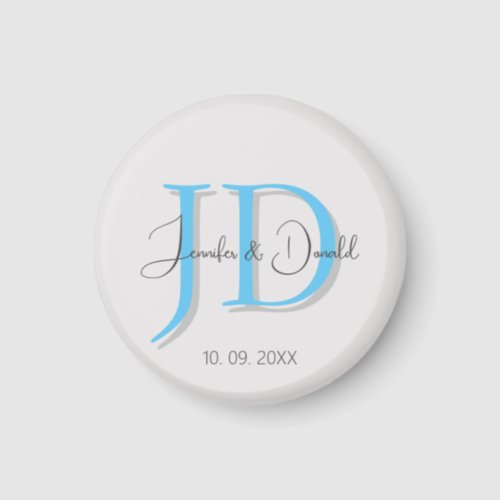 Calligraphy trendy classical script monogram magnet