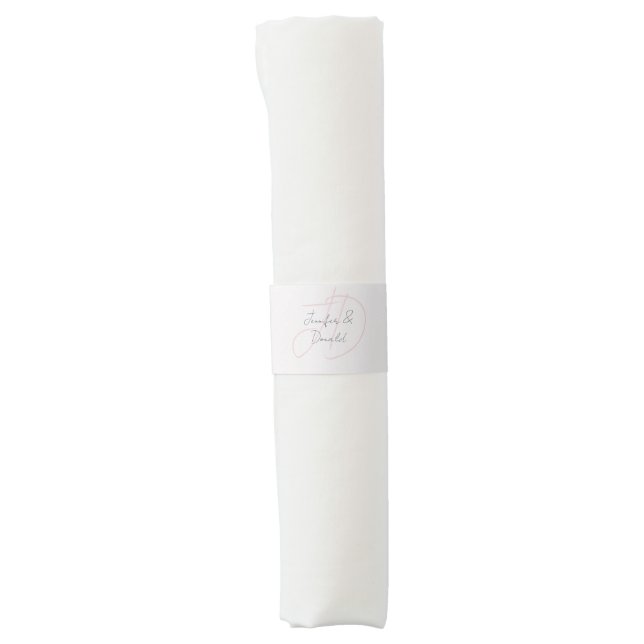 Calligraphy trendy classical script monogram napkin bands (Front)
