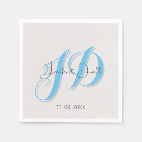 Calligraphy trendy classical script monogram napkins