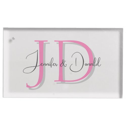 Calligraphy trendy classical script monogram place card holder