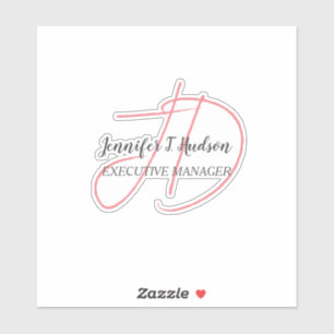 Calligraphy trendy classical script monogram sticker