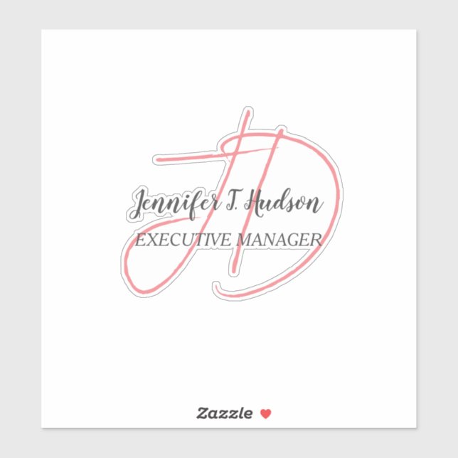 Calligraphy trendy classical script monogram sticker (Sheet)