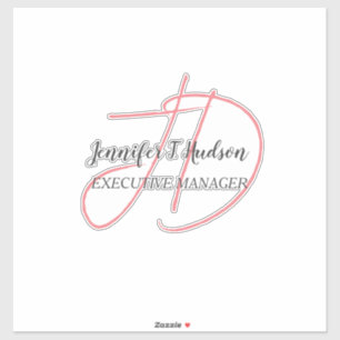 Calligraphy trendy classical script monogram sticker