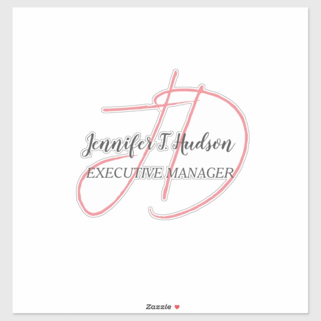 Calligraphy trendy classical script monogram sticker (Sheet)