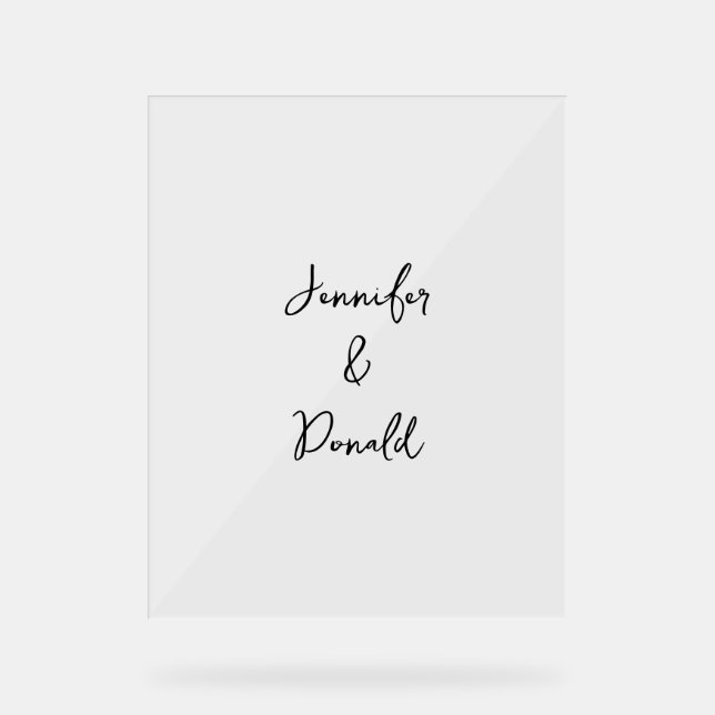 Calligraphy trendy classical script plain personal acrylic sign (Front)