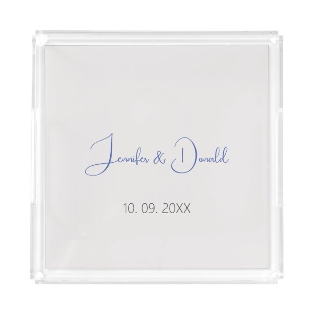 Calligraphy trendy classical script plain personal acrylic tray (Front)