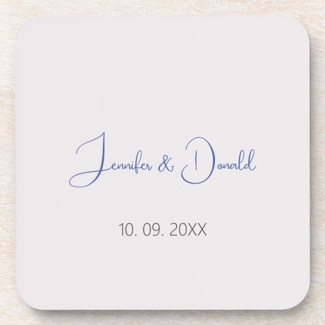 Calligraphy trendy classical script plain personal beverage coaster (Front)