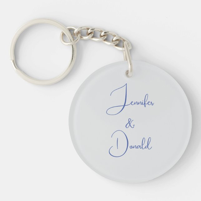 Calligraphy trendy classical script plain personal keychain (Front)